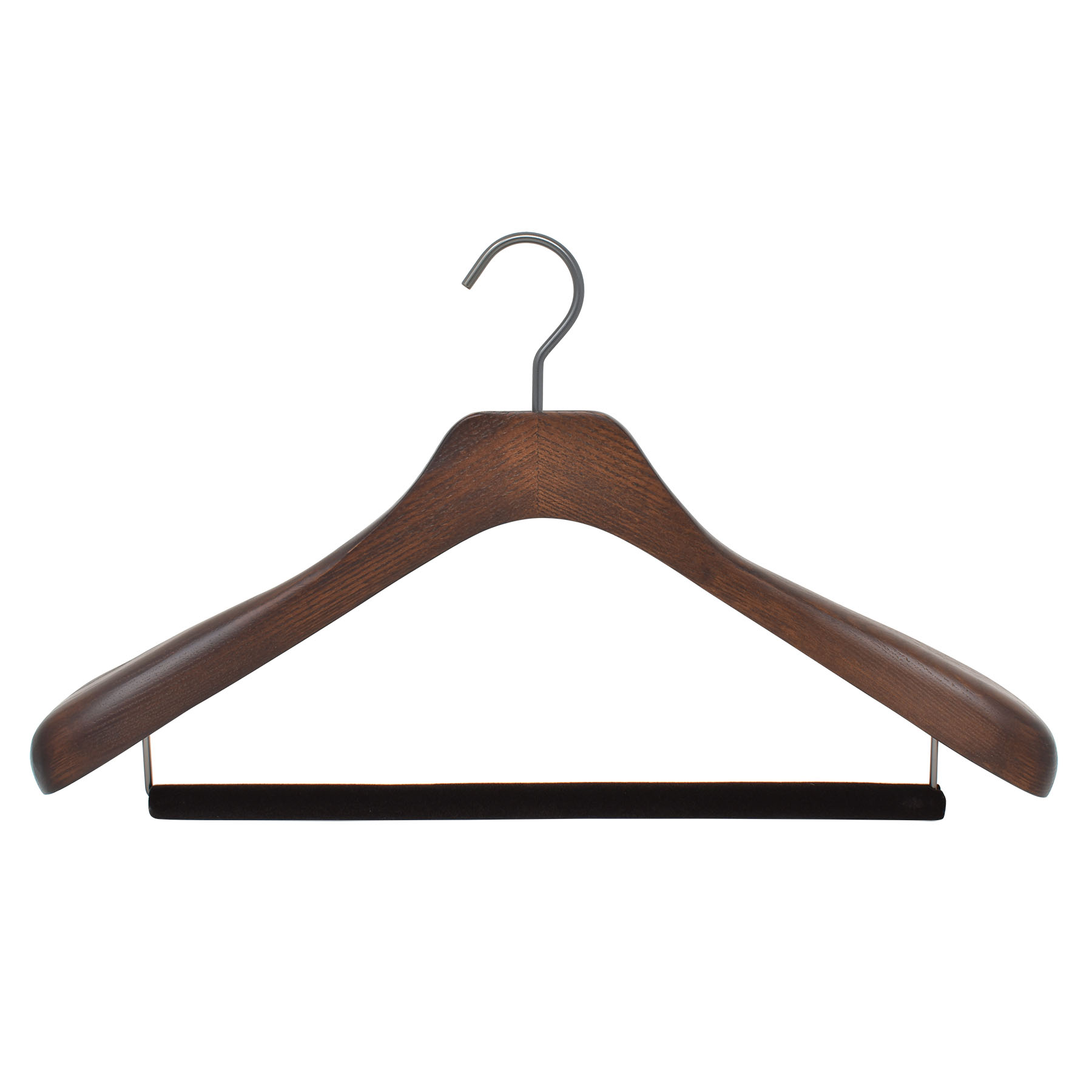 6 Kleiderbügel für Jacke und Anzug - HELLE Nussbaumfarbe (Breite 45  cm-Schulter 5,5 cm) 
