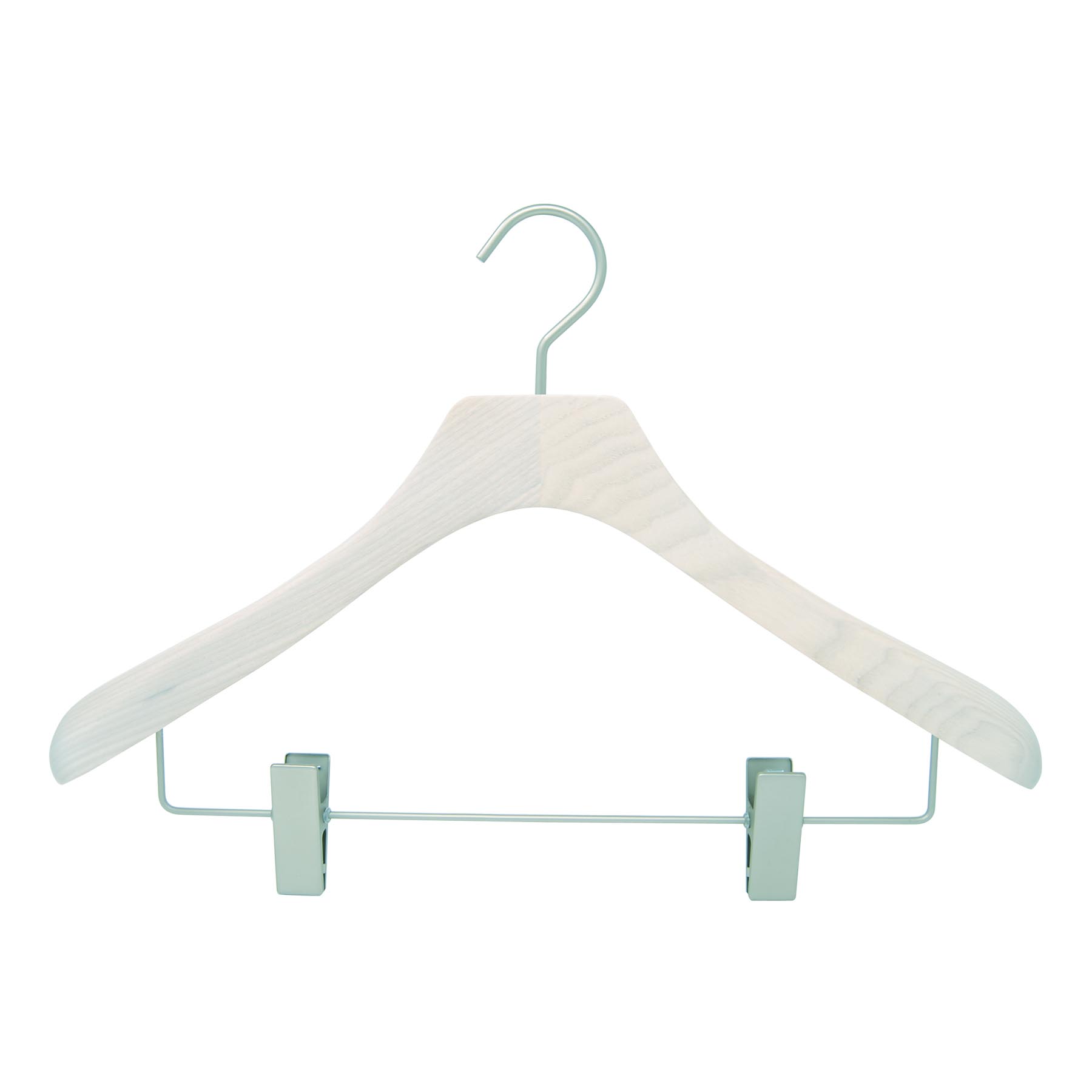 6 cintres de luxe pour veste et tailleur en frêne - coloris blanc