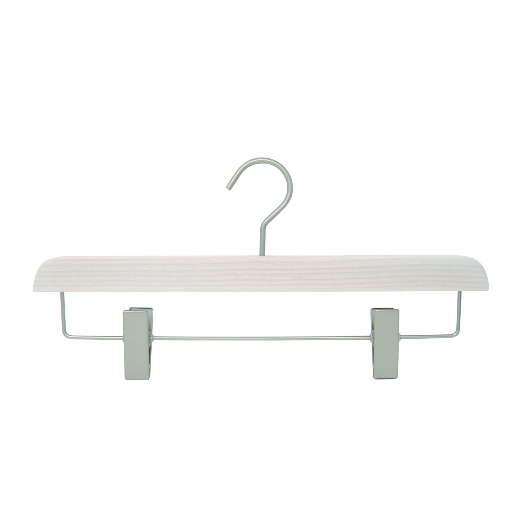 ABbuy Italian Design Rounded Deluxe Wooden Hanger with Adjustable Cushion  Clips for PantTrouser and Skirt 